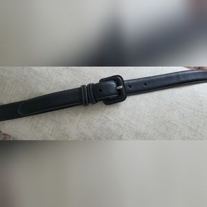 Talbots Black Leather Skinny Belt, sz XL